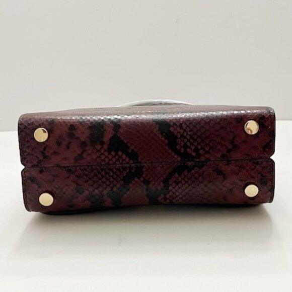 Kate Spade Nicola Snake-Embossed Twistlock Medium Top Handle Satchel Bag - Picture 6 of 7